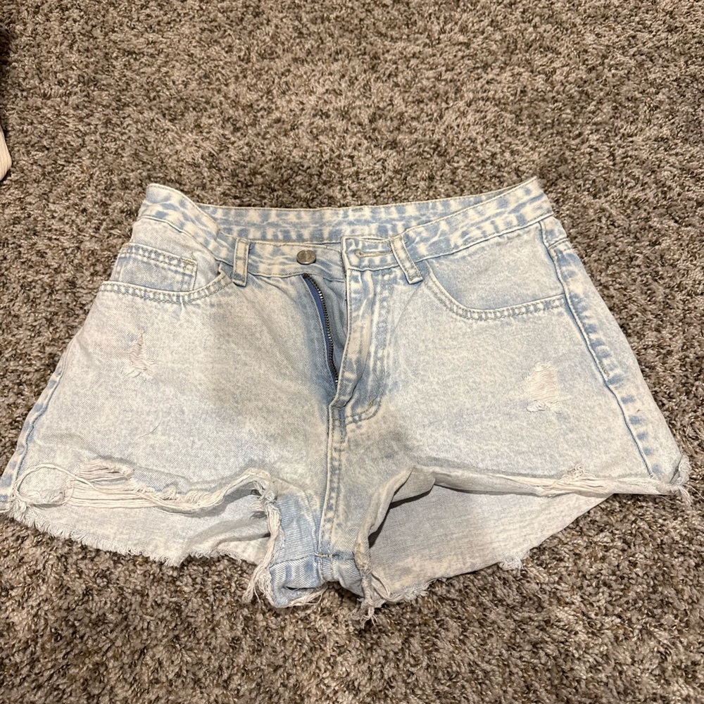 Stylish Light Blue Denim Women's Shorts